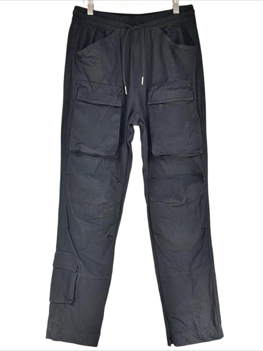 RICHIE LE Black Lightweight Cotton Utility Cargo Ripstop Pants Black Size S
